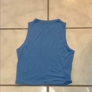 Chic Blue Sleeveless Crop Top